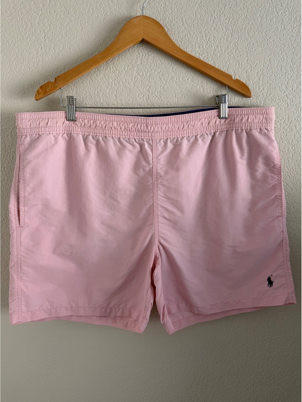 Polo Ralph Lauren Swim Trunks Pink Nylon Mesh Lined Pony Logo Men's XL
